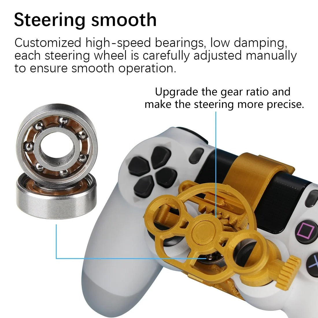 3D Printed Gaming Racing Wheel Mini Steering for Sony PlayStation PS4  Game Controller